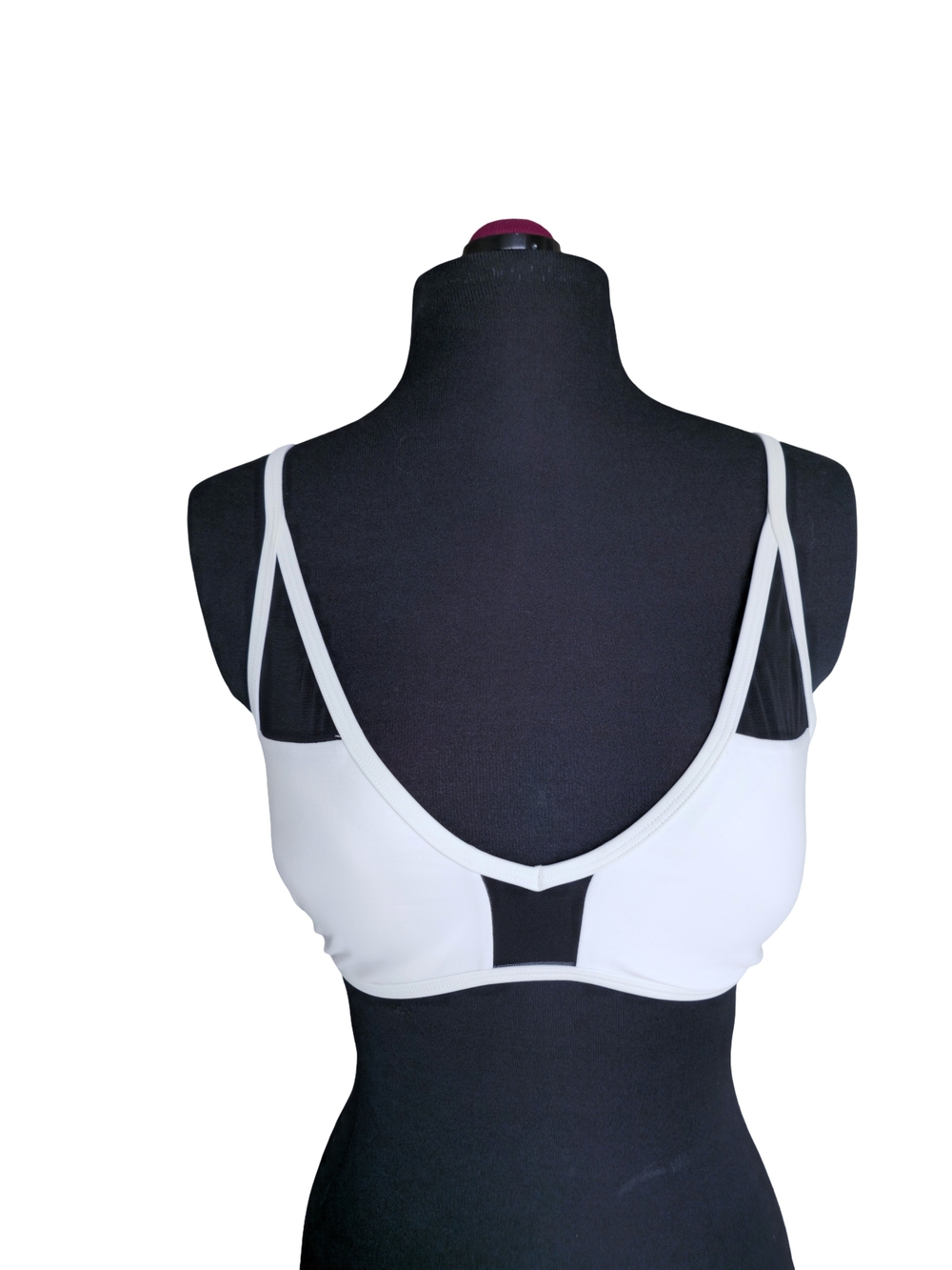 NWT Express White Bikini Top with Black Mesh Contrast Size M Swim Beach Vacay